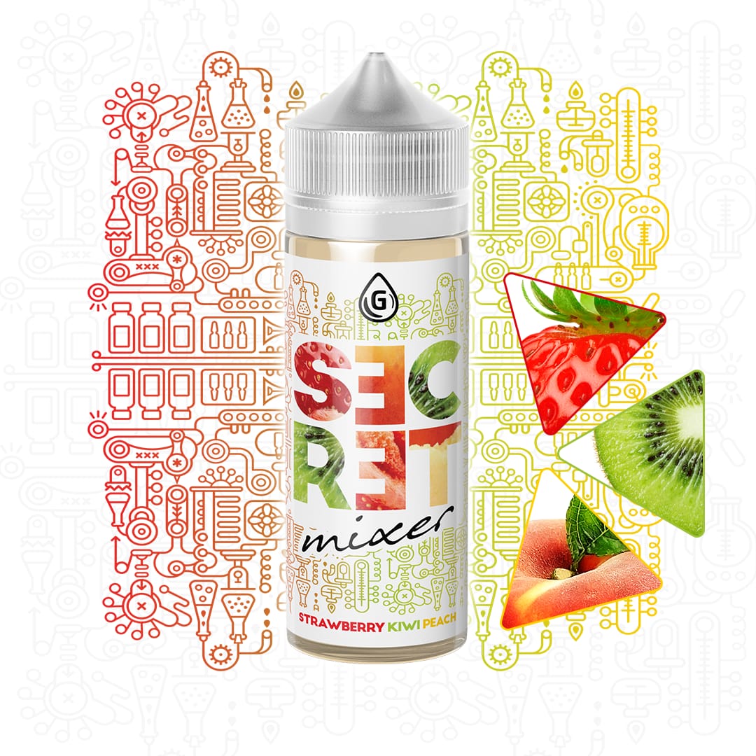 G-Drops - Secret Mixer - Strawberry , Kiwi & Peach - 120 ml 2mg